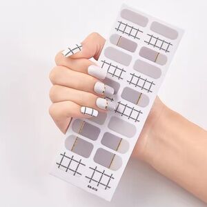 Grey Plaid Nail Wraps, 1 Pack, 23 Stickers